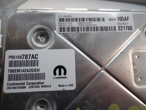 14 300 CHARGER P05150787AC COMPUTER BRAIN ENGINE CONTROL ECU ECM MODULE K6133