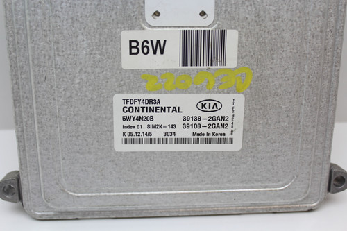 15 16 Kia Optima 39108-2GAN2 Computer Brain Engine Control ECU ECM EBX Module