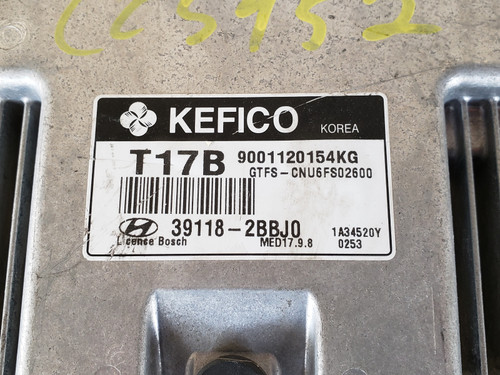 2013 Veloster 39118-2BBJ0 Computer Brain Engine Control ECU ECM EBX Module