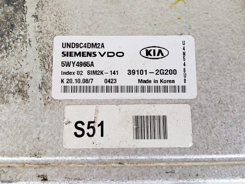 2009-2012 Kia Rondo 39101-2G200 Computer Brain Engine Control ECU ECM EBX Module