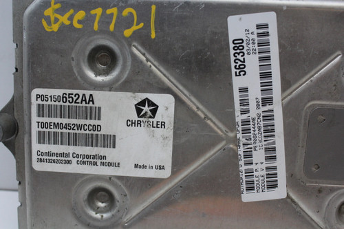 12 2012 Dodge Avenger P68068444AE Computer Engine Control ECU ECM EBX Module