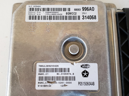 2012-2014 Fiat 500 P68083996AD Computer Brain Engine Control ECU ECM EBX Module