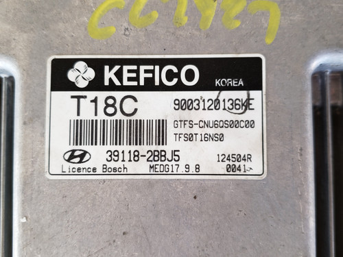 2013 Veloster 39118-2BBJ5 Computer Brain Engine Control ECU ECM EBX Module