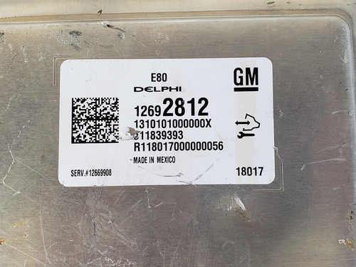 2017-2018 Chevy Cruze 12692812 Computer Brain Engine Control ECU ECM EBX Module