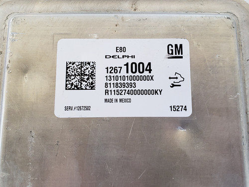 2016 Cadillac CTS 12672502 Computer Brain Engine Control ECU ECM EBX Module