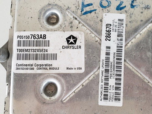 2013 Chrysler 200 P68164366AC Computer Brain Engine Control ECU ECM EBX Module