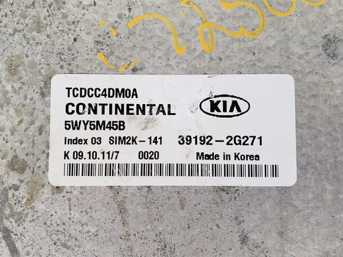 2011-2013 Kia Forte 39192-2G271 Computer Brain Engine Control ECU ECM EBX Module