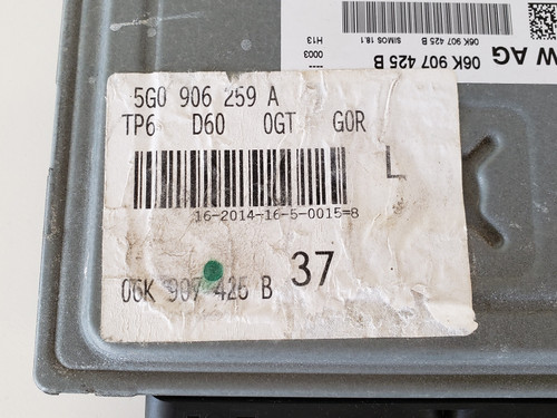 2015 Audi A3 06K 907 425 B Computer Brain Engine Control ECU ECM EBX Module
