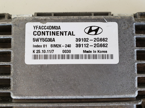 2011-2012 Sonata 39112-2G662 Computer Brain Engine Control ECU ECM EBX Module