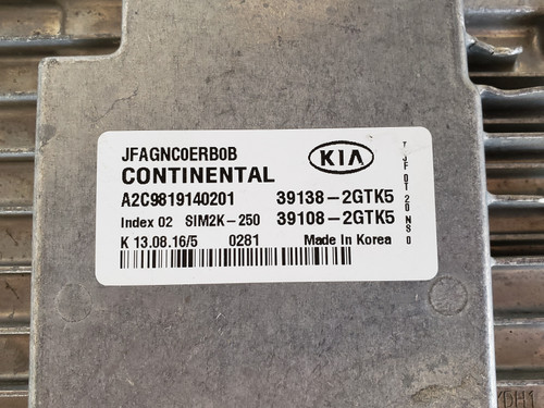 2016-2018 Optima 39108-2GTK5 Computer Brain Engine Control ECU ECM EBX Module