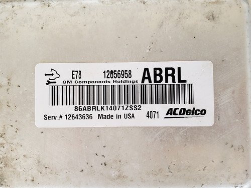 2012-2016 Chevy Sonic 12656958 Computer Brain Engine Control ECU ECM EBX Module