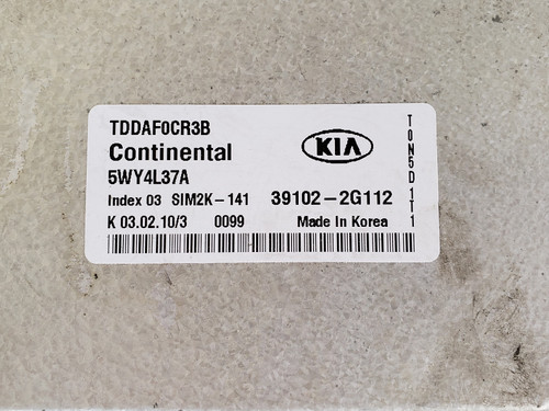 2010 Kia Forte 39102-2G112 Computer Brain Engine Control ECU ECM EBX Module