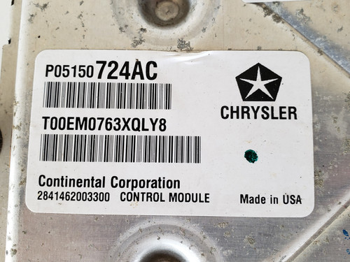 2013 Town & Country 05150724AC Computer Brain Engine Control ECU ECM EBX Module