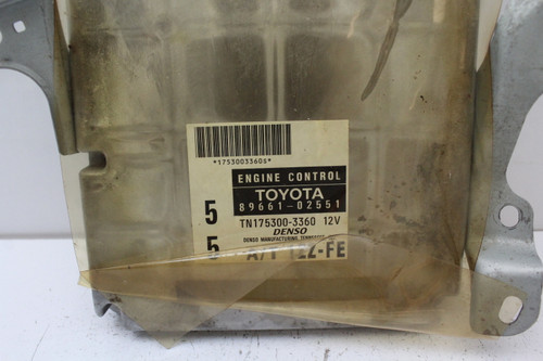 99 1999 Toyota Corolla 89661-02551 Computer Engine Control ECU ECM EBX Module