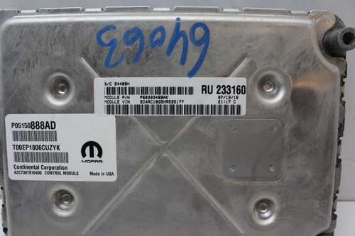 17 2017 Chrysler Pacifica 05150888AD Computer Engine Control ECU ECM Module