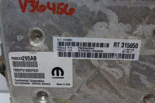 16 17 18 Dodge Caravan 68243295AB Computer Engine Control ECU ECM EBX Module