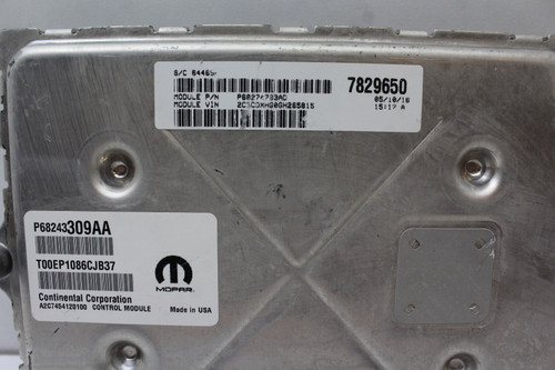 16 17 Dodge Charger P68243309AA Computer Brain Engine Control ECU ECM EBX Module