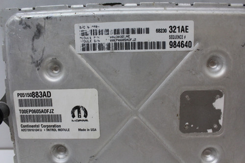 15 2015 Dodge Charger P05150883AD Computer Engine Control ECU ECM EBX Module