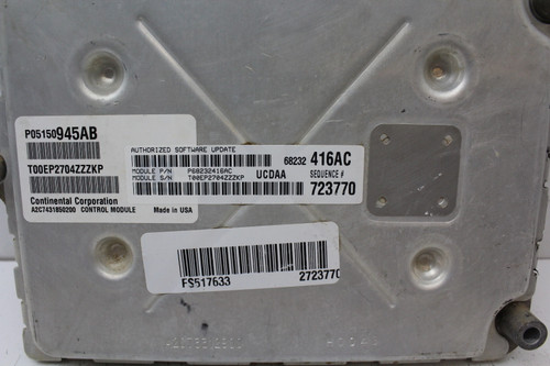 15 2015 Dodge 1500 P05150945AB Computer Brain Engine Control ECU ECM EBX Module