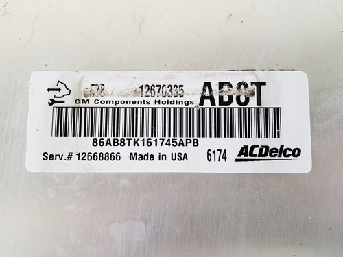 2016 Express 2500 12668866 Computer Brain Engine Control ECU ECM EBX Module
