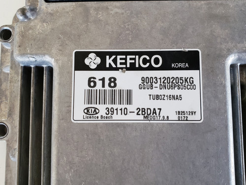 2013-2013 Kia Rio 39110-2BDA7 Computer Brain Engine Control ECU ECM EBX Module