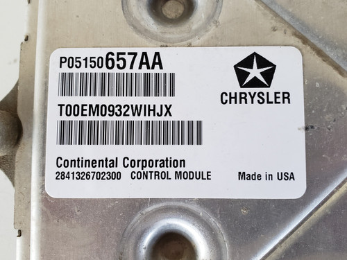 2012 Town & Country 05150657AA Computer Brain Engine Control ECU ECM EBX Module