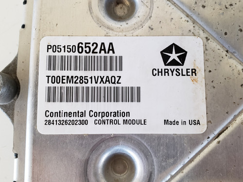 2012 Chrysler 200 68068444AC Computer Brain Engine Control ECU ECM EBX Module