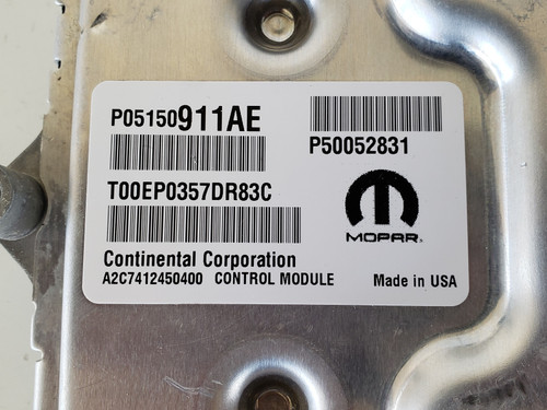 2016-2017 Fiat 500 P05150911AE Computer Brain Engine Control ECU ECM EBX Module