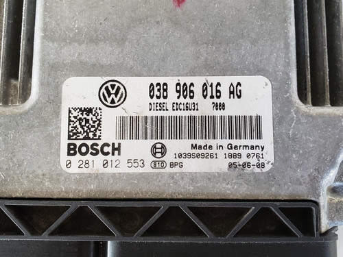 2005-2006 Jetta 038 906 016 AG Computer Brain Engine Control ECU ECM EBX Module