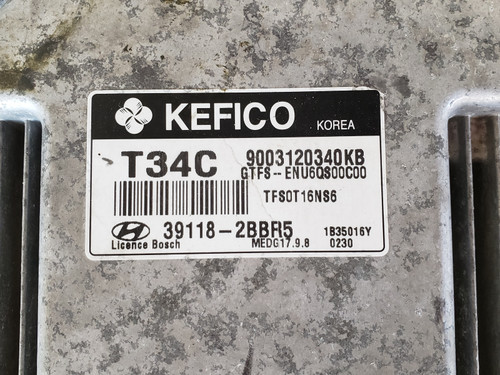 2014 Veloster 39118-2BBR5 Computer Brain Engine Control ECU ECM EBX Module