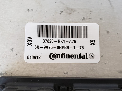 2012 Acura TL 37820-RK1-A76 Computer Brain Engine Control ECU ECM EBX Module