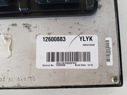 2005-2006 Chevy Cobalt 12589998 Computer Brain Engine Control ECU ECM EBX Module