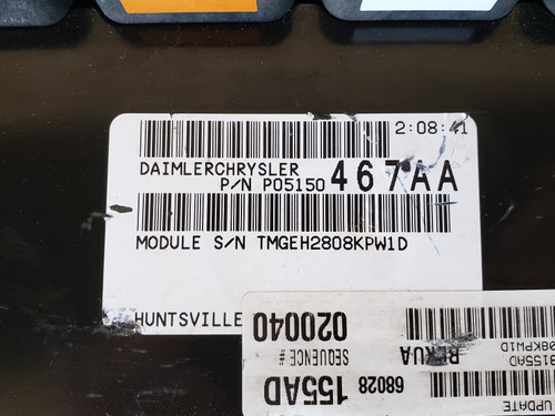 09-10 Grand Cherokee P68028155AD Computer Engine Control ECU ECM EBX Module