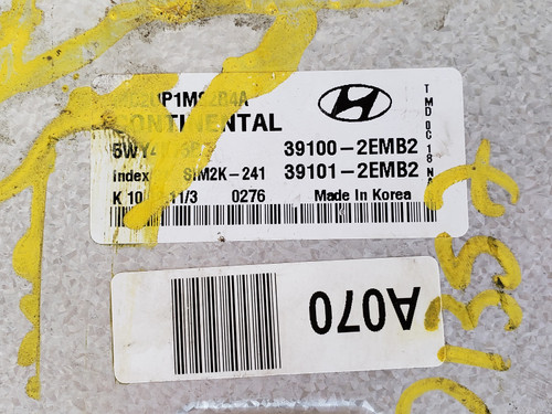 2011-2013 Elantra 39101-2EMB2 Computer Brain Engine Control ECU ECM EBX Module