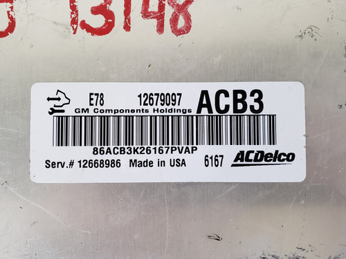 2017-2020 Buick Encore 12668986 Computer Brain Engine Control ECU ECM EBX Module