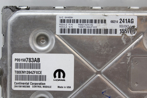 2013 13 Dodge Challenger 05150783AB Computer Engine Control ECU ECM EBX Module