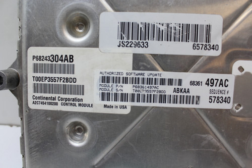 16-20 Ram 1500 P68361497AC Computer Brain Engine Control ECU ECM EBX Module