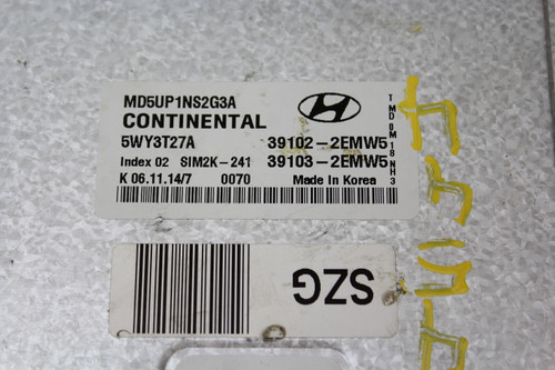 15 2015 Hyundai Elantra 39103-2EMW5 Computer Brain Engine Control ECU ECM Module