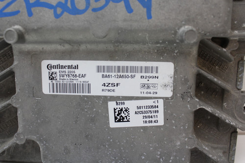 11 2011 Fiesta BA61-12A650-SF Computer Brain Engine Control ECU ECM EBX Module
