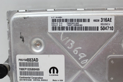 15 2015 Charger P68230316AE Computer Brain Engine Control ECU ECM EBX Module
