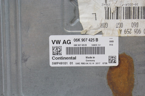 2015 15 Audi A3 06K 907 425 B Computer Brain Engine Control ECU ECM EBX Module