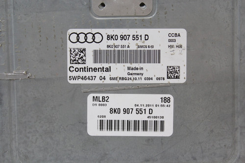 2012 12 Audi S4 8K0 907 551 D Computer Brain Engine Control ECU ECM EBX Module