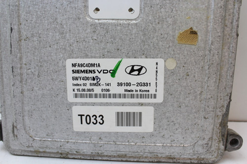 09-10 Sonata 39100-2G331  Computer Brain Engine Control ECU ECM EBX Module