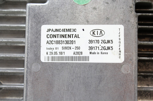 19 20 Kia Optima 39171-2GJK5 Computer Brain Engine Control ECU ECM EBX Module