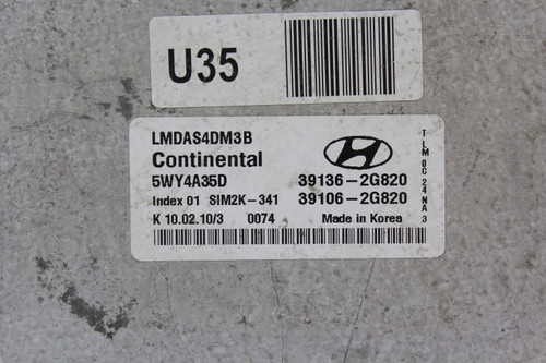 10-13 Hyundai Tucson 39106-2G820 Computer Brain Engine Control ECU ECM Module