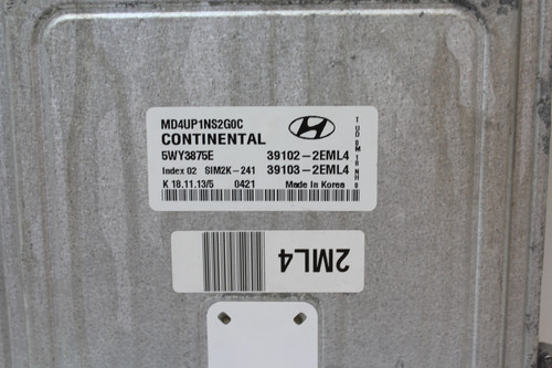 14-16 Elantra 39103-2EML4 Computer Brain Engine Control ECU ECM EBX Module