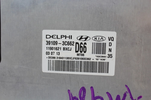 14 2014 Sedona 39109-3C662 Computer Brain Engine Control ECU ECM EBX Module
