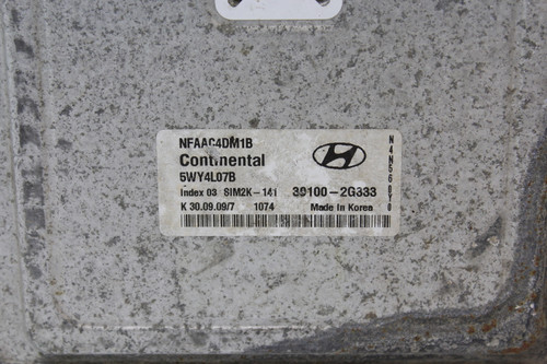 09 10 Hyundai Sonata 39100-2G333 Computer Brain Engine Control ECU ECM Module