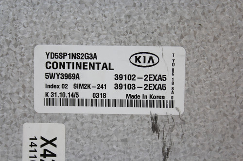 15 2015 Kia Forte 39103-2EXA5 Computer Brain Engine Control ECU ECM EBX Module