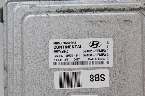 11-13 Hyundai Elantra 39103-2EMP3 Computer Engine Control ECU ECM EBX Module